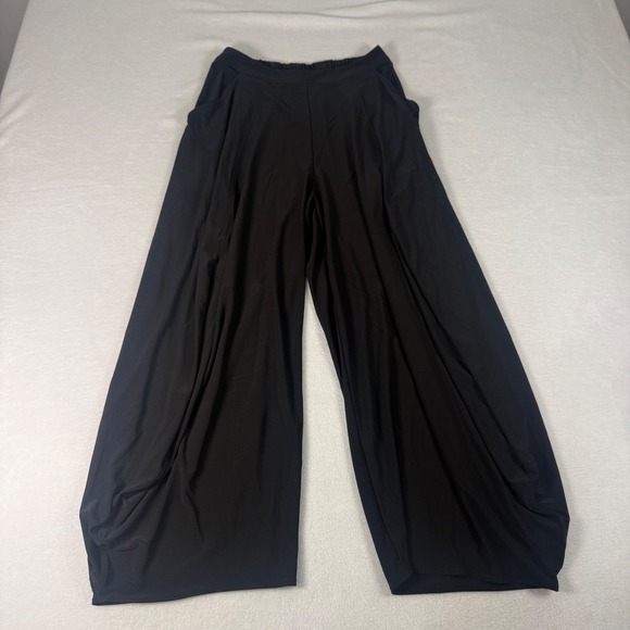 Sun Kim Pants - Sun Kim Wide Leg Pants Womens Size S Black Jersey Stretch Lagenlook Avant Garde